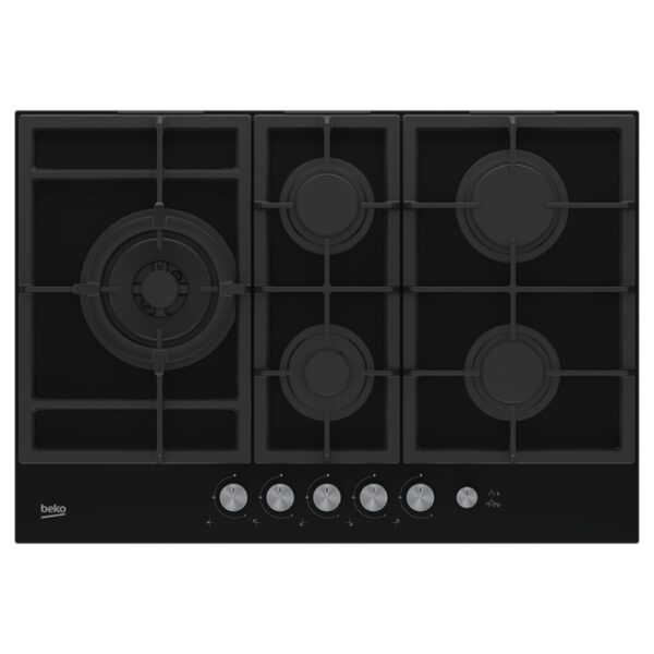 Beko HILL 75235 S Piano Cottura a Gas 75 Cm 5 Fuochi Vetro Nero