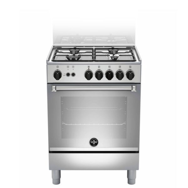 Bertazzoni La Germania Americana AMN654GXV Cucina a Gas Piano Cottura 4 Fuochi Forno a Gas ventilato Classe A+ Inox