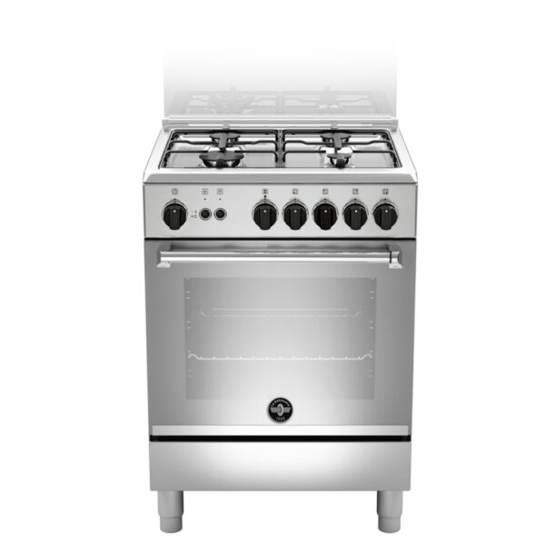 Bertazzoni La Germania Americana AMN664GXV Cucina a Gas Piano Cottura 4 Fuochi a Gas Forno a Gas Classe A+ Inox