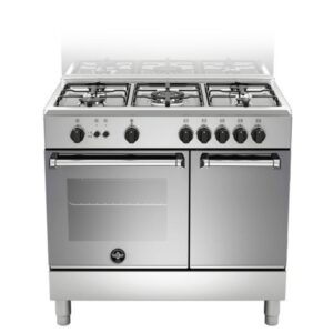 Bertazzoni La Germania Americana AMN9P5GXV Cucina a Gas Piano Cottura 5 Fuochi a Gas Forno a Gas Classe A+ Portabombole Inox