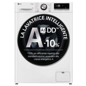 LG F2R7S09TSWC Lavatrice 9 kg Centrifuga 1200 Giri Vapore Inverter AI DD TurboWash Wi-Fi Classe A-10%