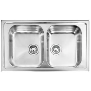 Plados Telma CO08620 - OLYMPUS Lavello incasso cm. 86 x 50 - inox 2 vasche