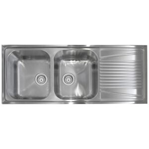 Plados Telma CO11621 - OLYMPUS Lavello incasso cm. 116 x 50 - inox 2 vasche sx + Gocciolatoio dx