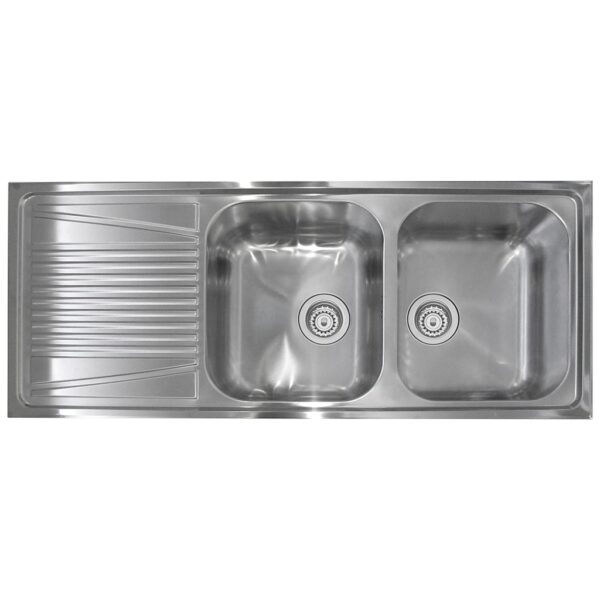 Plados Telma CO11622 - OLYMPUS Lavello incasso cm. 116 x 50 - inox 2 vasche dx + gocciolatoio sx