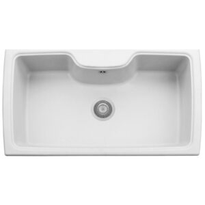 Plados Telma HR0860 UG 58 - MICROULTRAGRANIT Harmony Lavello 1 vasca cm. 88 x 50 - Bianco latte