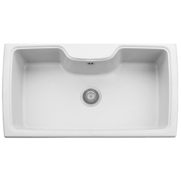 Plados Telma HR0860 UG 58 - MICROULTRAGRANIT Harmony Lavello 1 vasca cm. 88 x 50 - Bianco latte