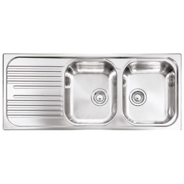 Plados Telma TL11622 Universal Lavello cm. 116 x 50 - inox 2 vasche dx + Gocciolatoio sx