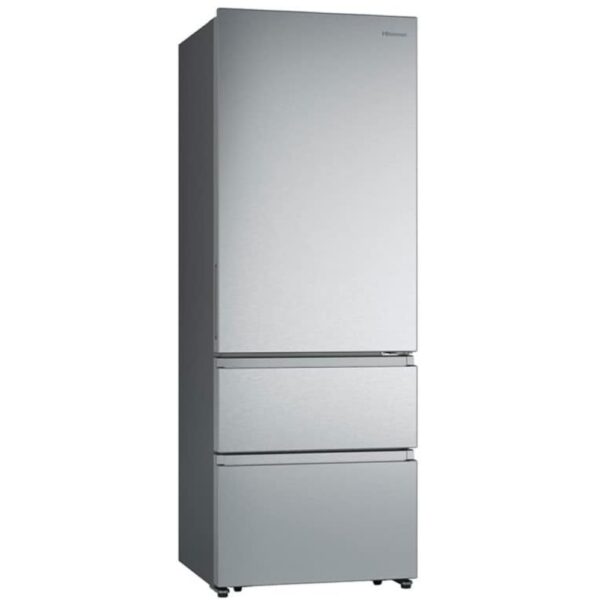 Hisense RT641N4AIE Frigorifero Combinato 3 porte Libera installazione No Frost Inverter 493 L Classe E inox