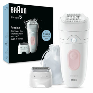 Braun 5030 Silk-épil 5 Epilatore Elettrico Donna 2 Velocità 28 Pinze Bianco/Rosa