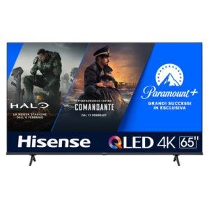 Hisense TV QLED Ultra HD 4K 65” 65E7KQ Smart TV, Wifi, HDR Dolby Vision, Quantum Dot Colour, Retroilluminazione DLED, Game Mod